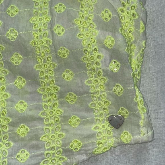 Kendall and Kylie Neon Yellow Embroidered Tank Top - Picture 4 of 5